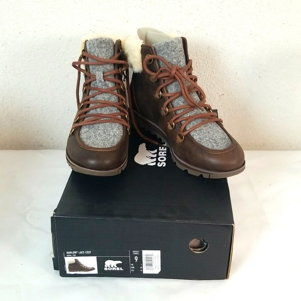 Sorel Harlow Lace Cozy Boots Women Sz 9